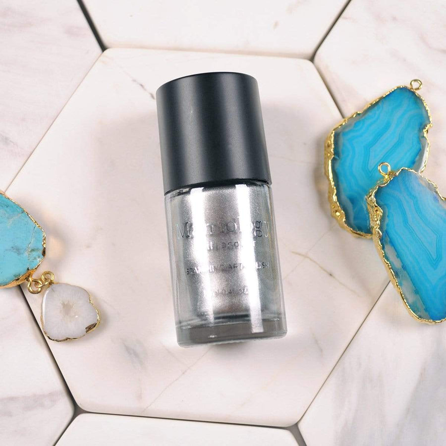 Pewter Manixme Silver Nail Stamping Polish Maniology