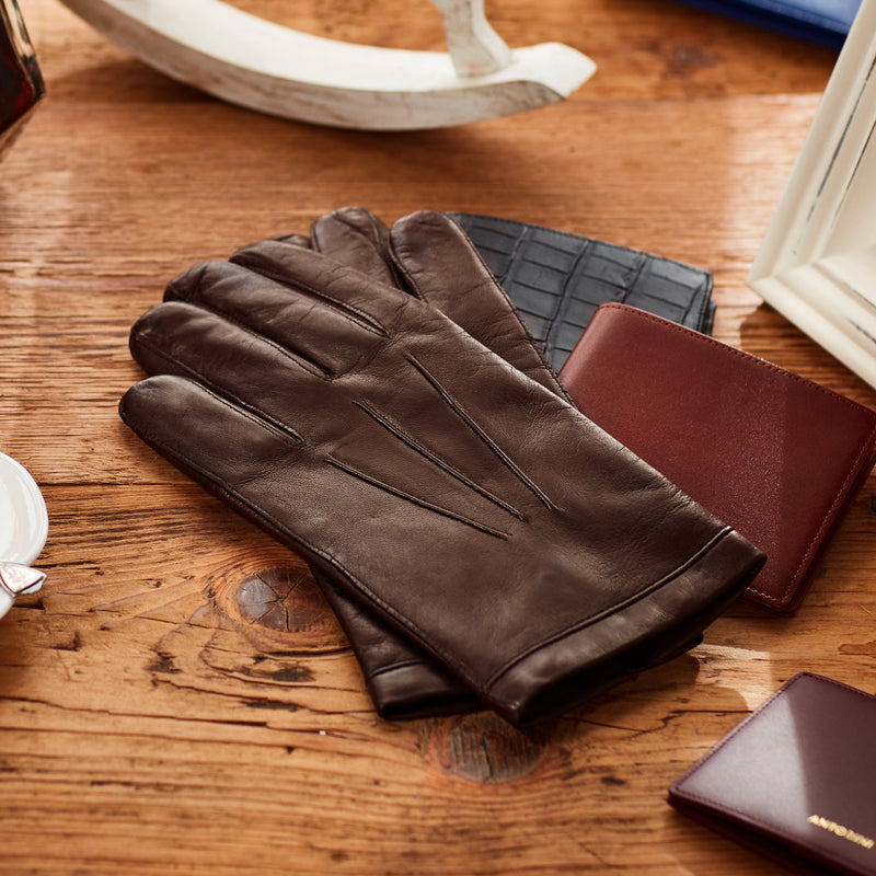 Leather Gloves Men Brown Sale 54 Off Www Colegiogamarra Com