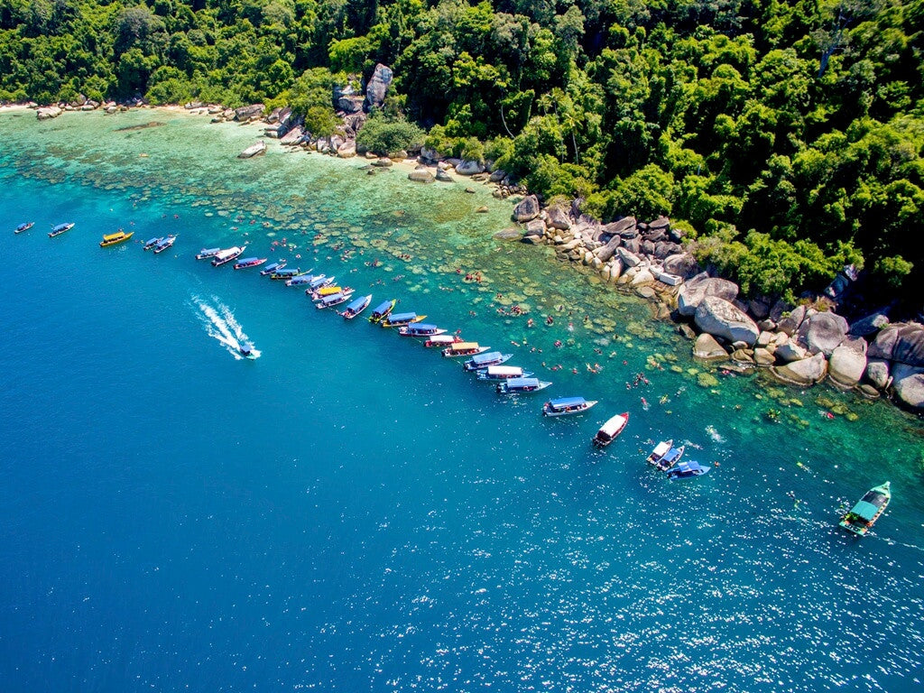 Dazzling blue sea from bird's eye view