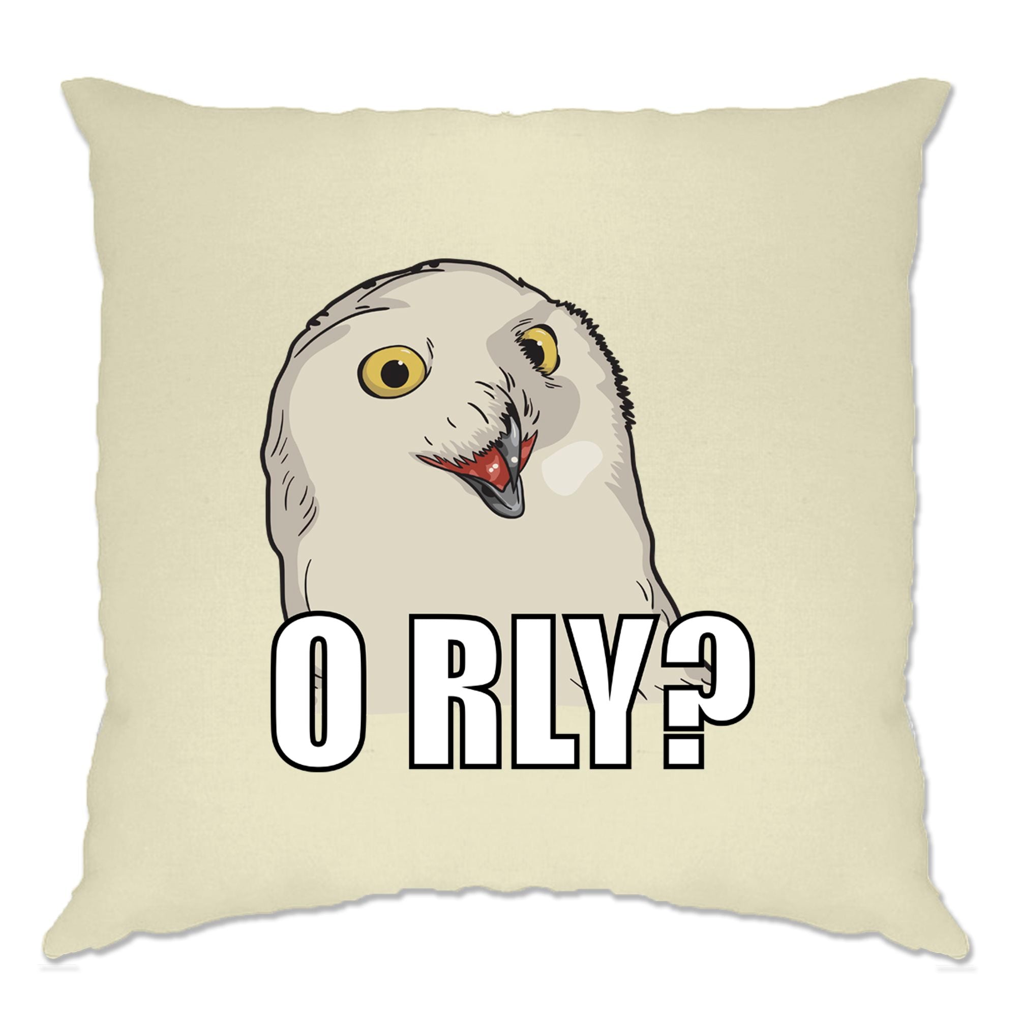 Joke Internet Meme Cushion Cover Orly Snowy Owl Slogan Shirtbox