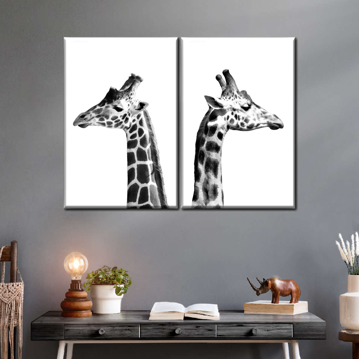 Giraffe Opposition Wall Art Photography