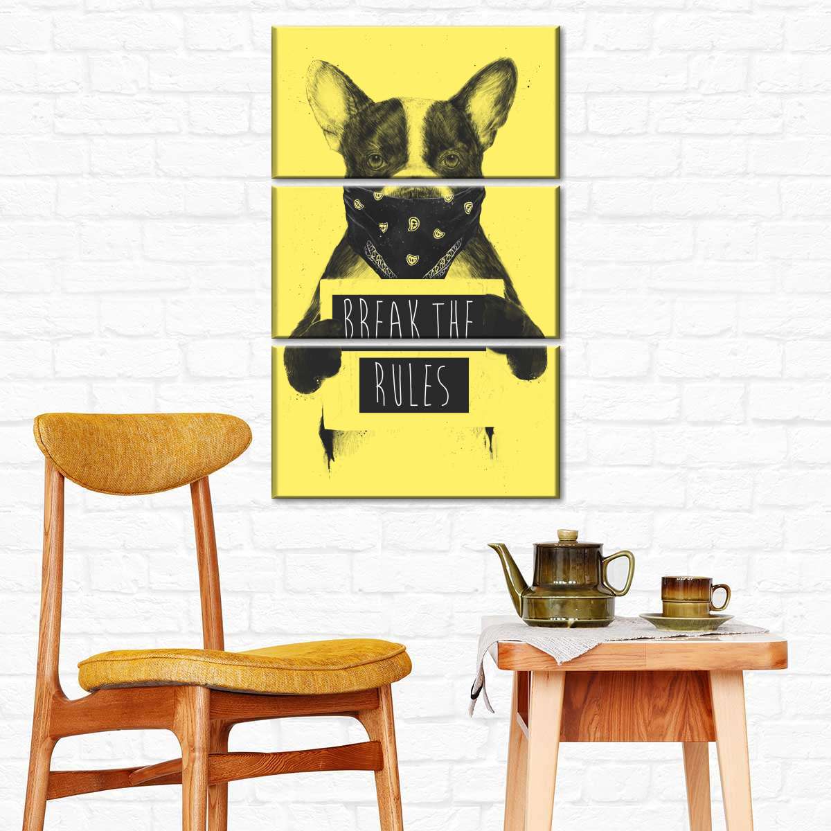 Yellow Rebel Dog Wall Art Digital Art By Balazs Solti