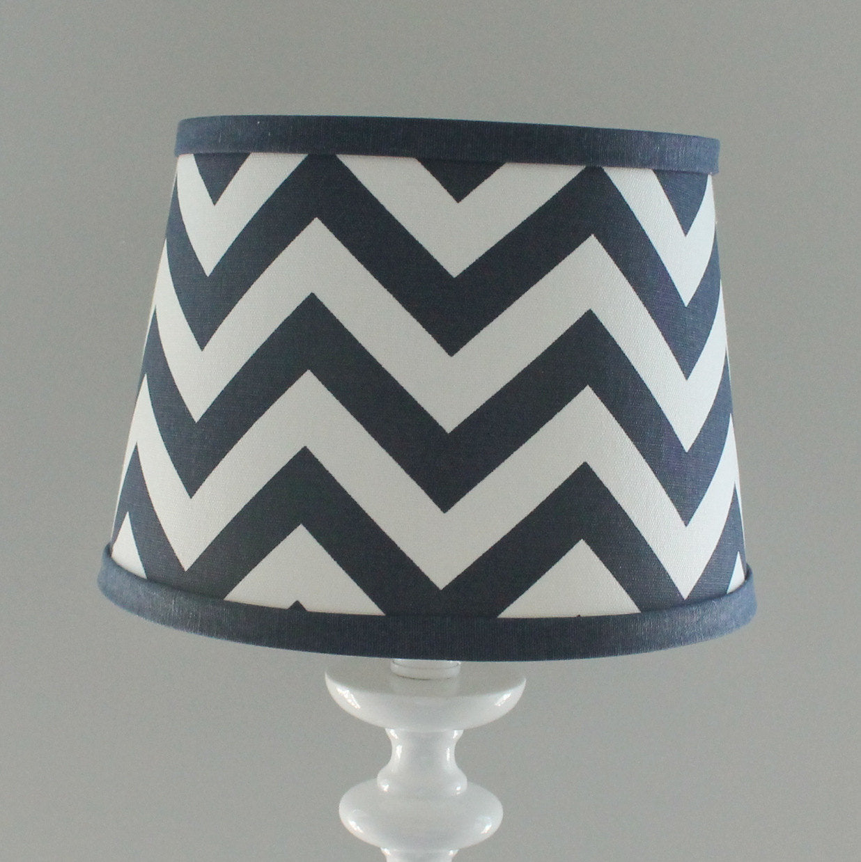 Small Navy White Chevron Lamp Shade With Accent Navy Blue Baby Milan