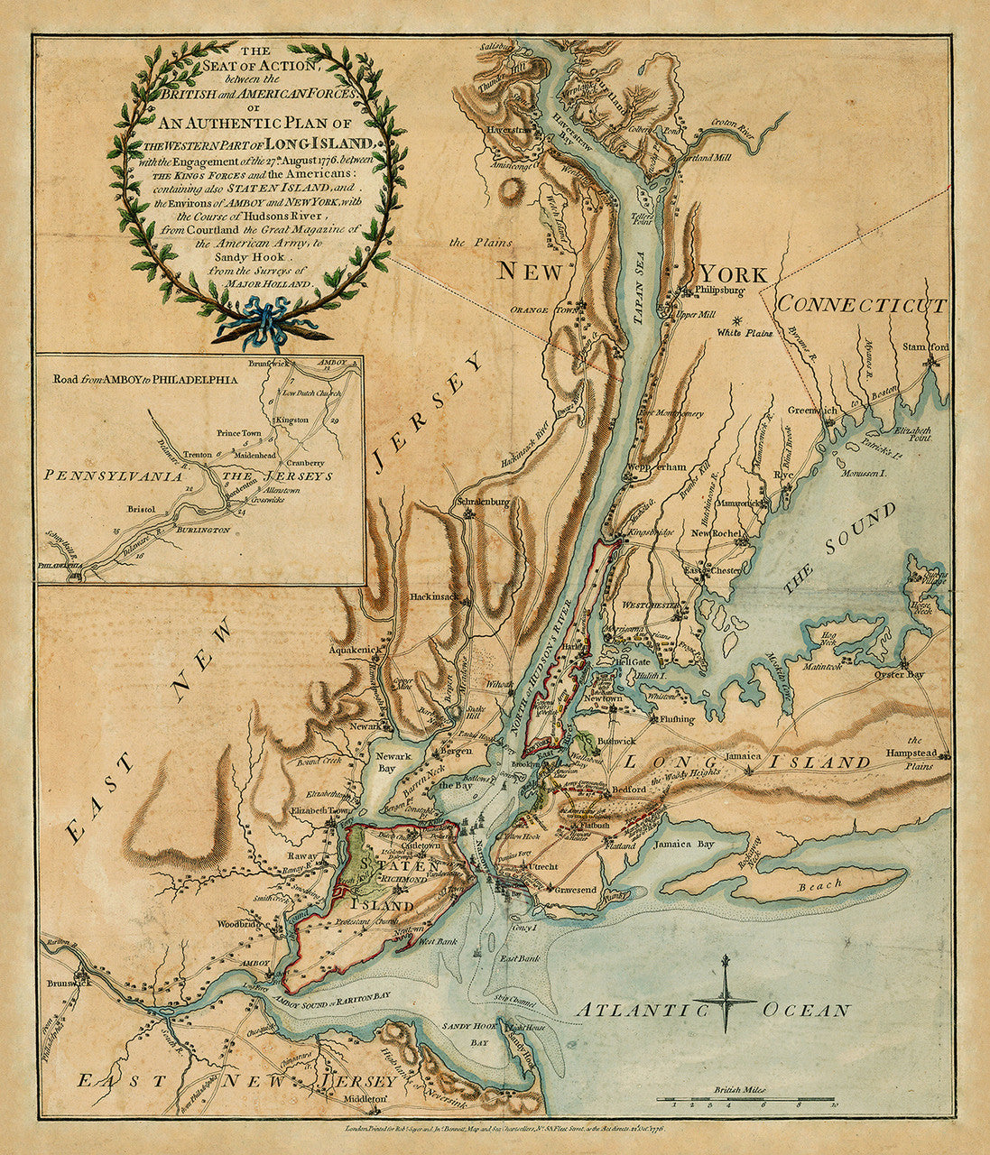 Map Of New York 1776 Long Island Brooklyn New Jersey Staten Island Battlemaps Us