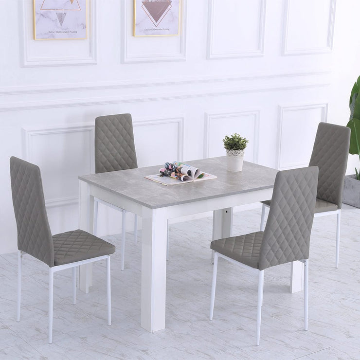 Orsa Rectangle Concrete Effect Dining Table Set W 4 Chairs
