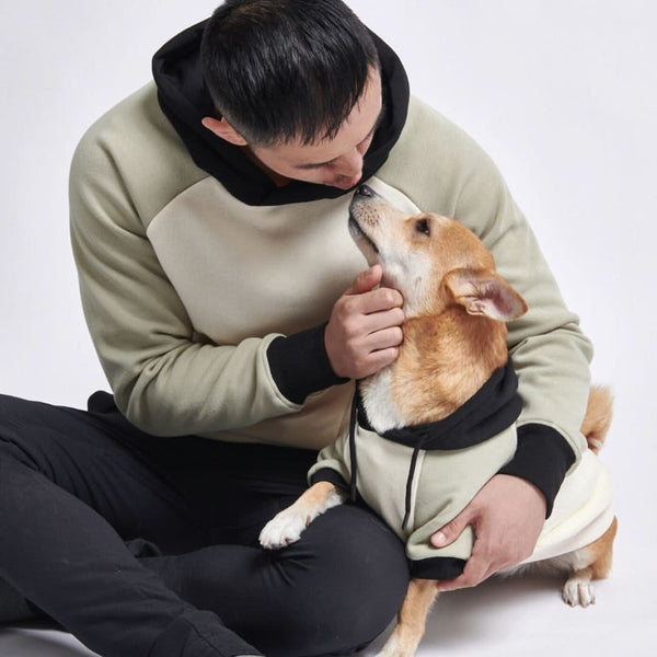 Olive Cream Human Hoodie Spark Paws