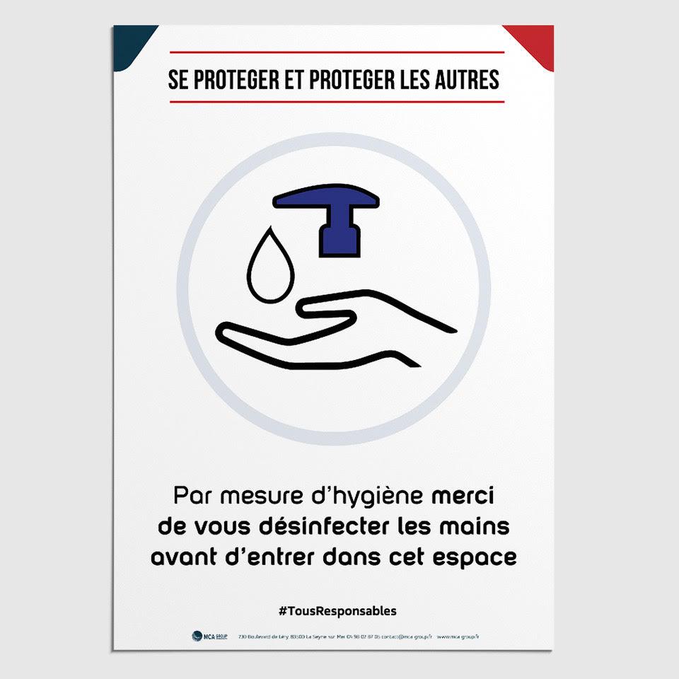 Affiche Gel Hydroalcoolique Covid 19 Bars Restaurants Mca Group C