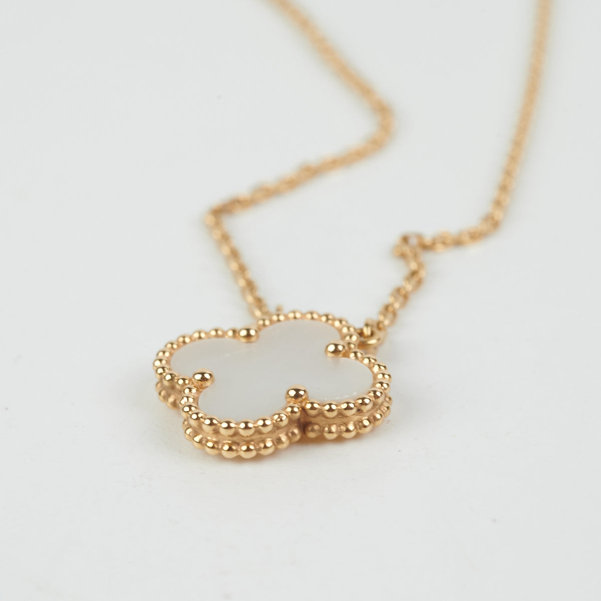 Van Cleef Arpels Vintage Alhambra Mother Of Pearl Necklace The Purse Affair