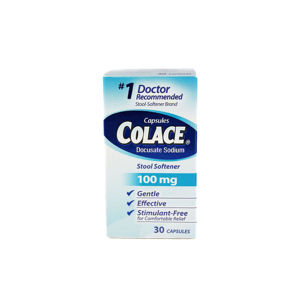Colace Stool Softener 100mg 30 Capsules Trans Recovery Supply