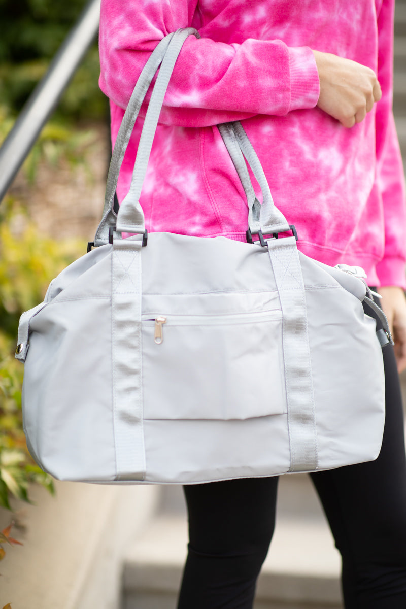 Light Grey Nylon Travel Tote Bag Filly Flair