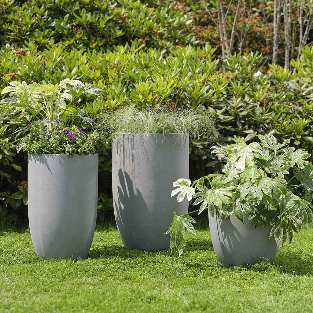 Ace Tall Planters Set Of 3 Grey Quality Planters Hortology
