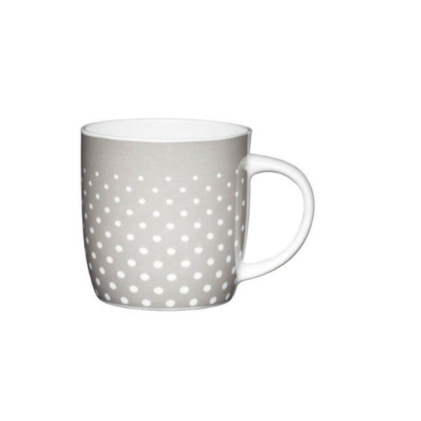 Buy Kitchencraft Grey Polka Dot 425ml Barrel Mug Potters Cookshop