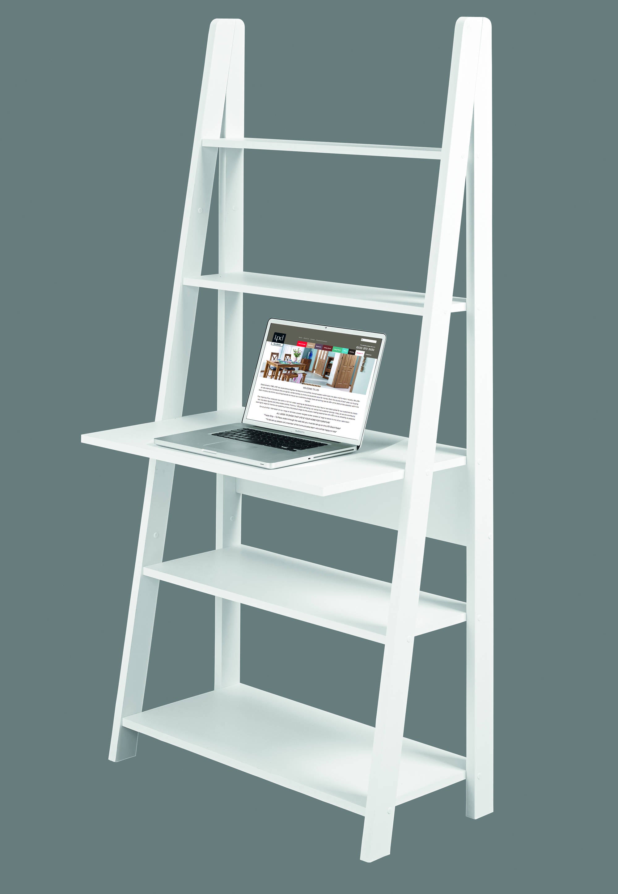 Turan Ladder Computer Desk White Fast Free Delivery Ezzo Co Uk