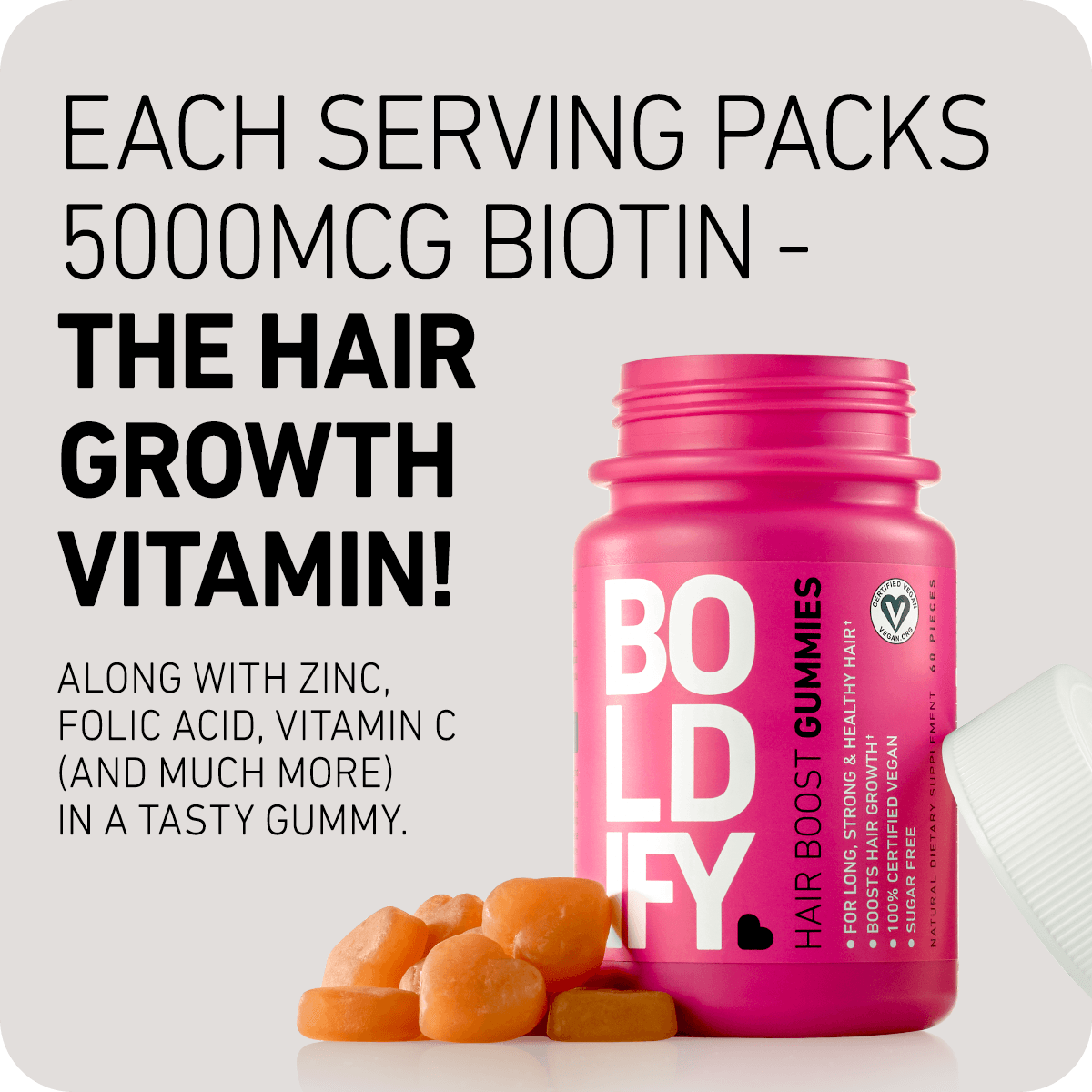 Hair Gummies Biotin For Healthy Looking Hair Growth By Boldify Inc Law Of Apparel