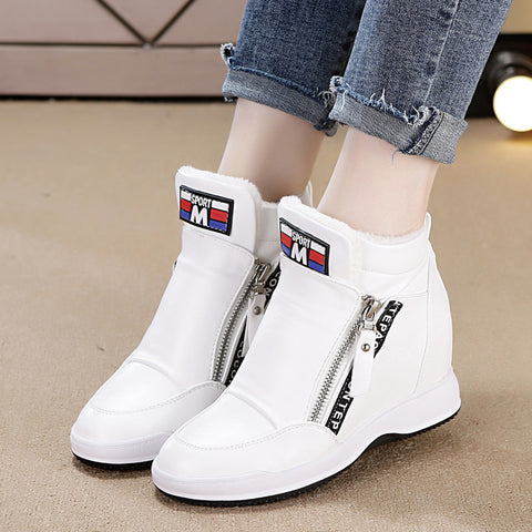Sneaker Wanita Keren Sepatu Wanita Casual Wedge Side Zipper Fashion Wa Cantik Menawan