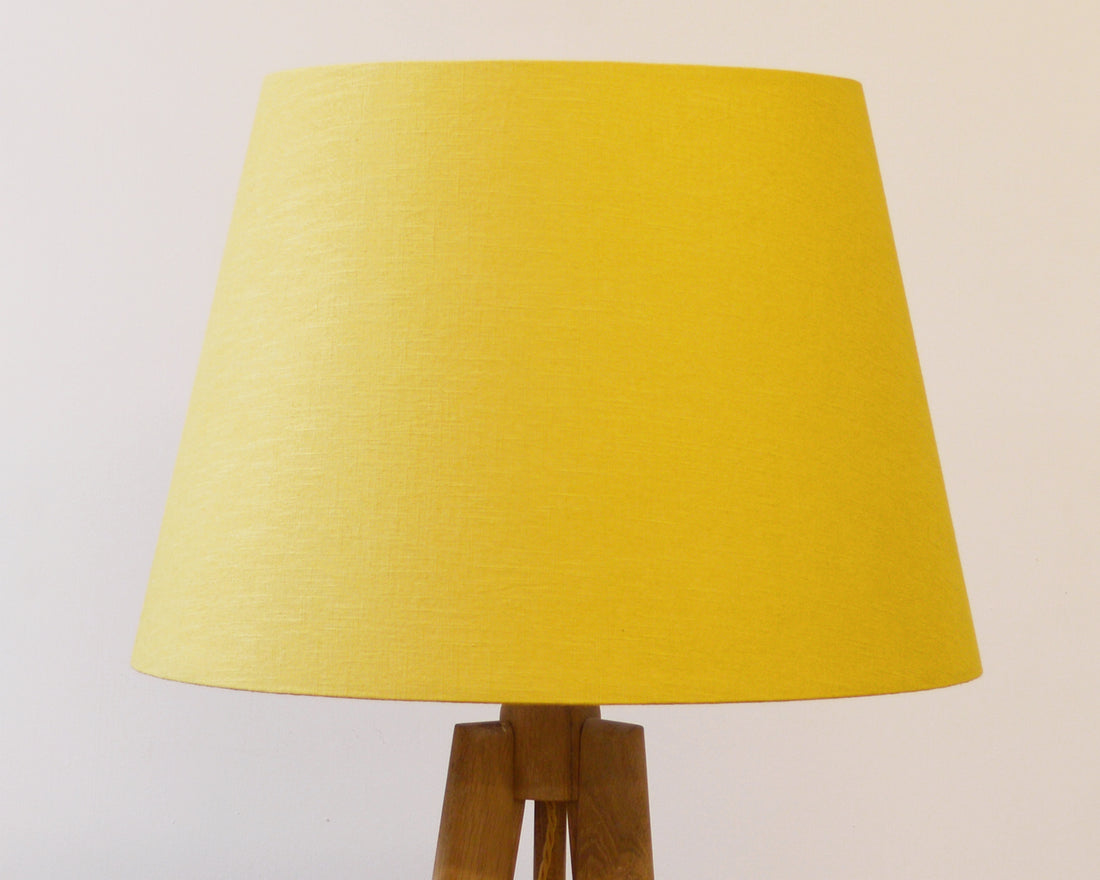Mustard Linen Tapered Floor Lampshade Lumelighting
