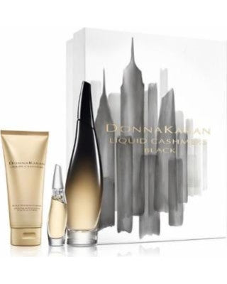 Liquid Cashmere Black By Dkny 3 4oz Edp 3 Piece Gift Set Aurafragrance