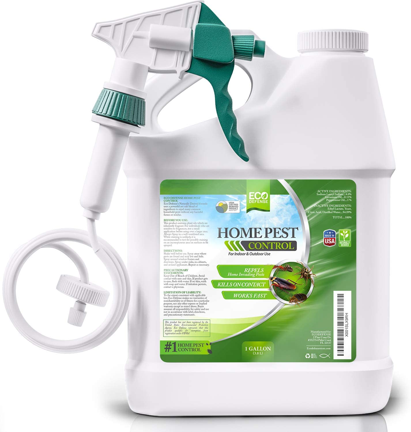 Eco Defense Usda Biobased Pest Control Spray Ant Roach Spider Bug Eco Defense