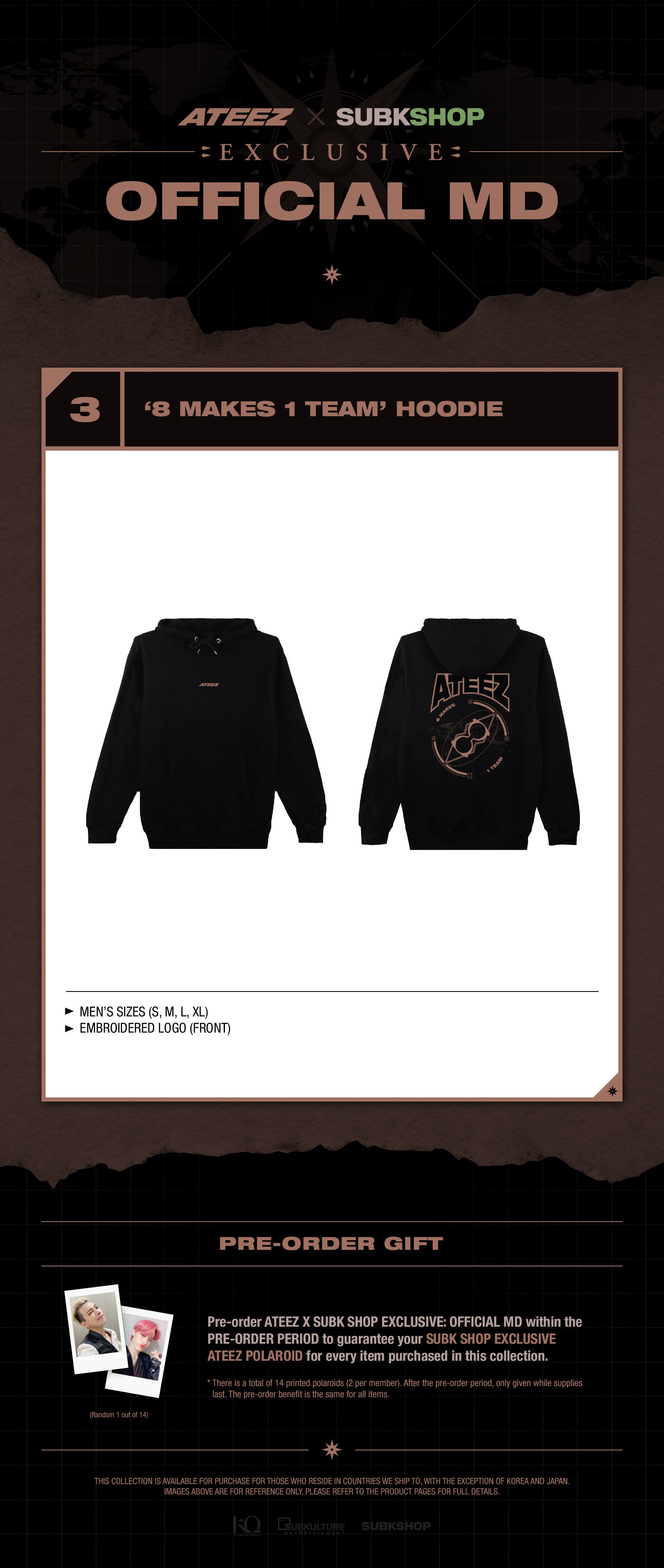 Ateez X Subk Shop Exclusive Official Md 03 8 Makes 1 Team Hoodie Subk Shop
