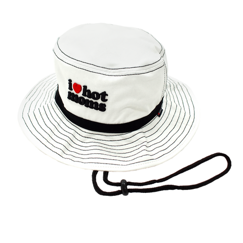 I Heart Hot Moms White Bucket Hat Danny Duncan