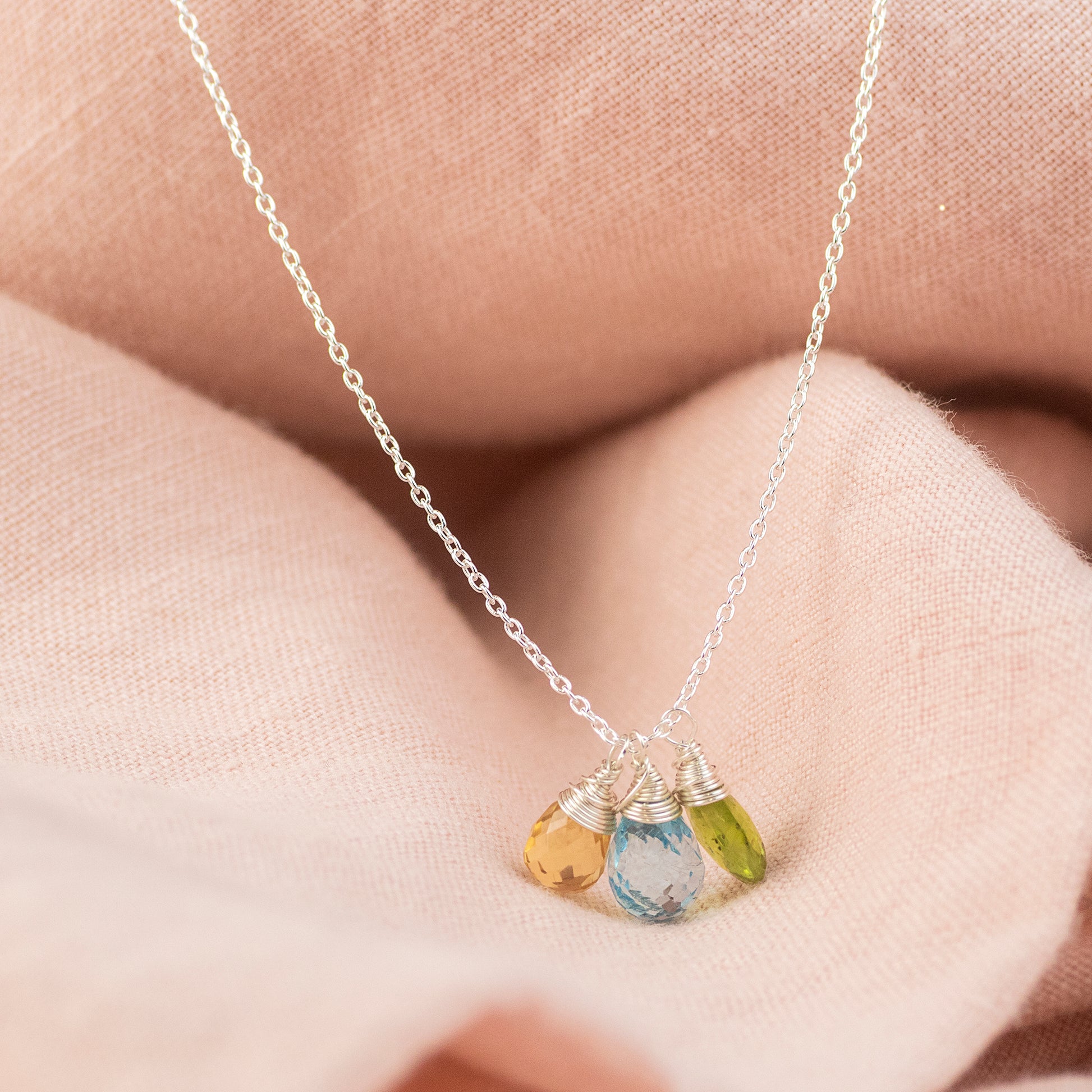 Family Birthstone Necklace Birthstones For Loved Ones Honey Willow Handmade Jewellery