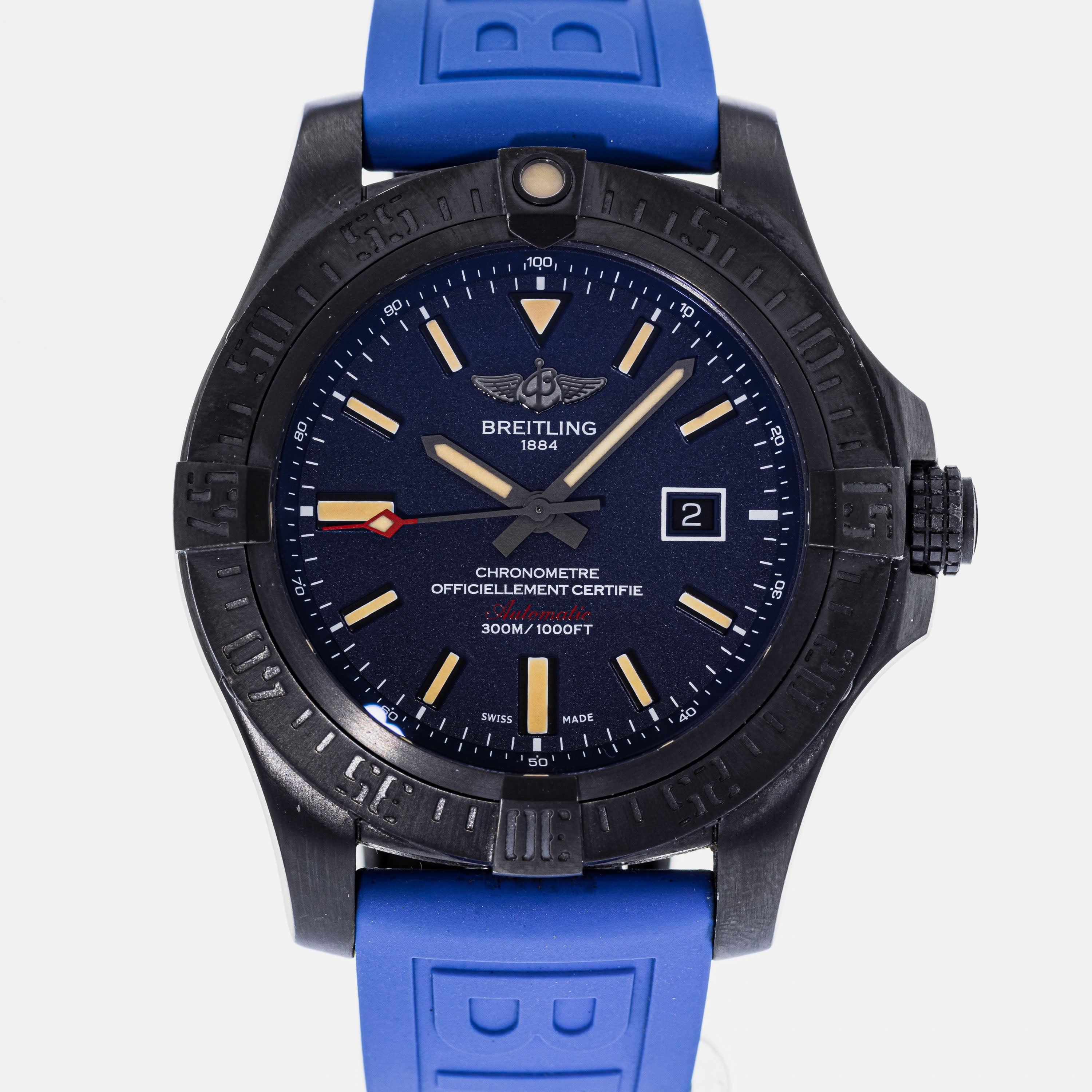 Authentic Used Breitling Avenger Blackbird Blue Limited Edition V17310 Watch 10 10 Brt Mgs2n9