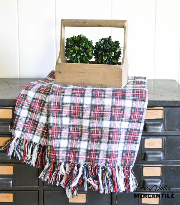 Plaid Christmas Throw Blanket With Fringe Emory Valley Mercantile