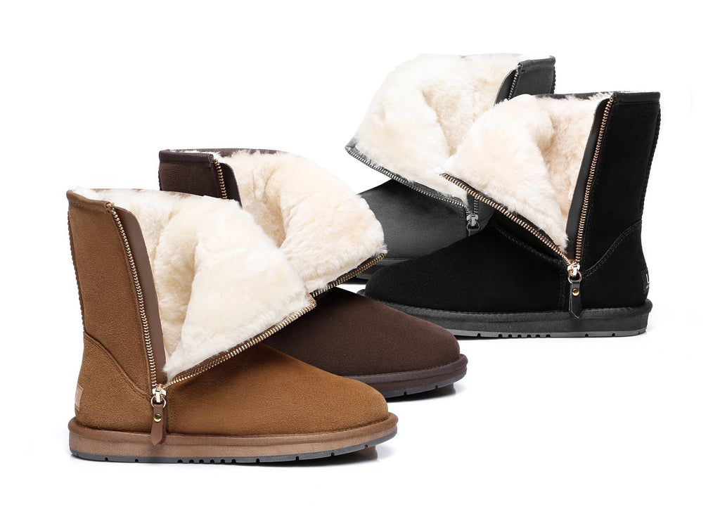As Ugg Short Zipper Australian Genuine Sheepskin Boots Zipper On The Side Uggs Boots Australia