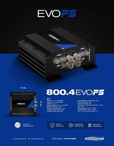 Soundigital Evops 800 4 Car Audio Amplifier Audio Upgrade Garage Bagger Stereo