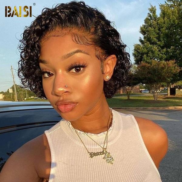Baisi Slick Back Short Cut Cute Curl Pixie Cut Wig Baisi Hair