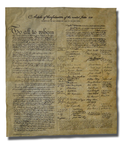 Articles Of Confederation Of The United States High Quality Parchment Replica Poster Ouramendments Com