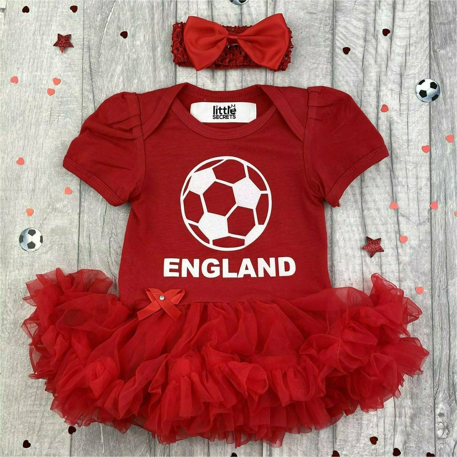 Baby Girls England Football Tutu Romper World Cup 2022 Little Secrets Clothing
