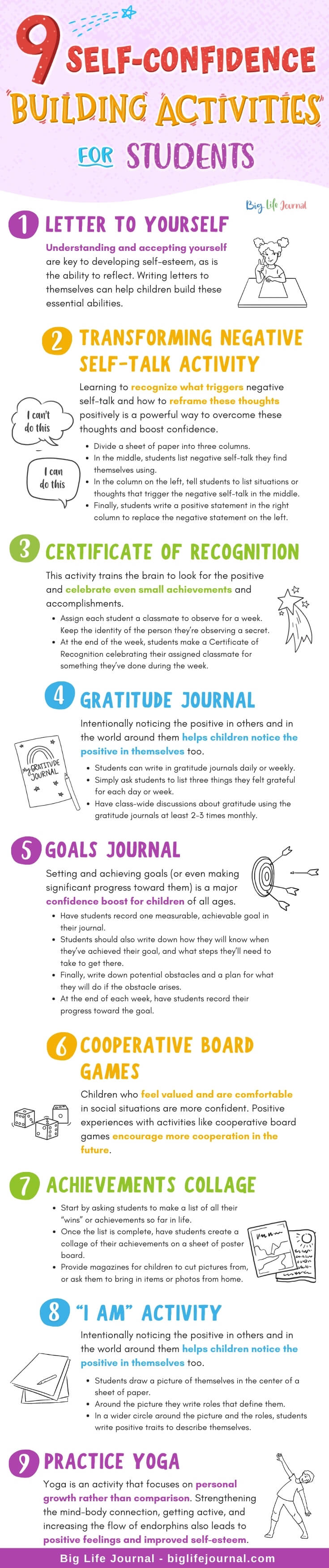 Self Confidence Activities For Students Big Life Journal
