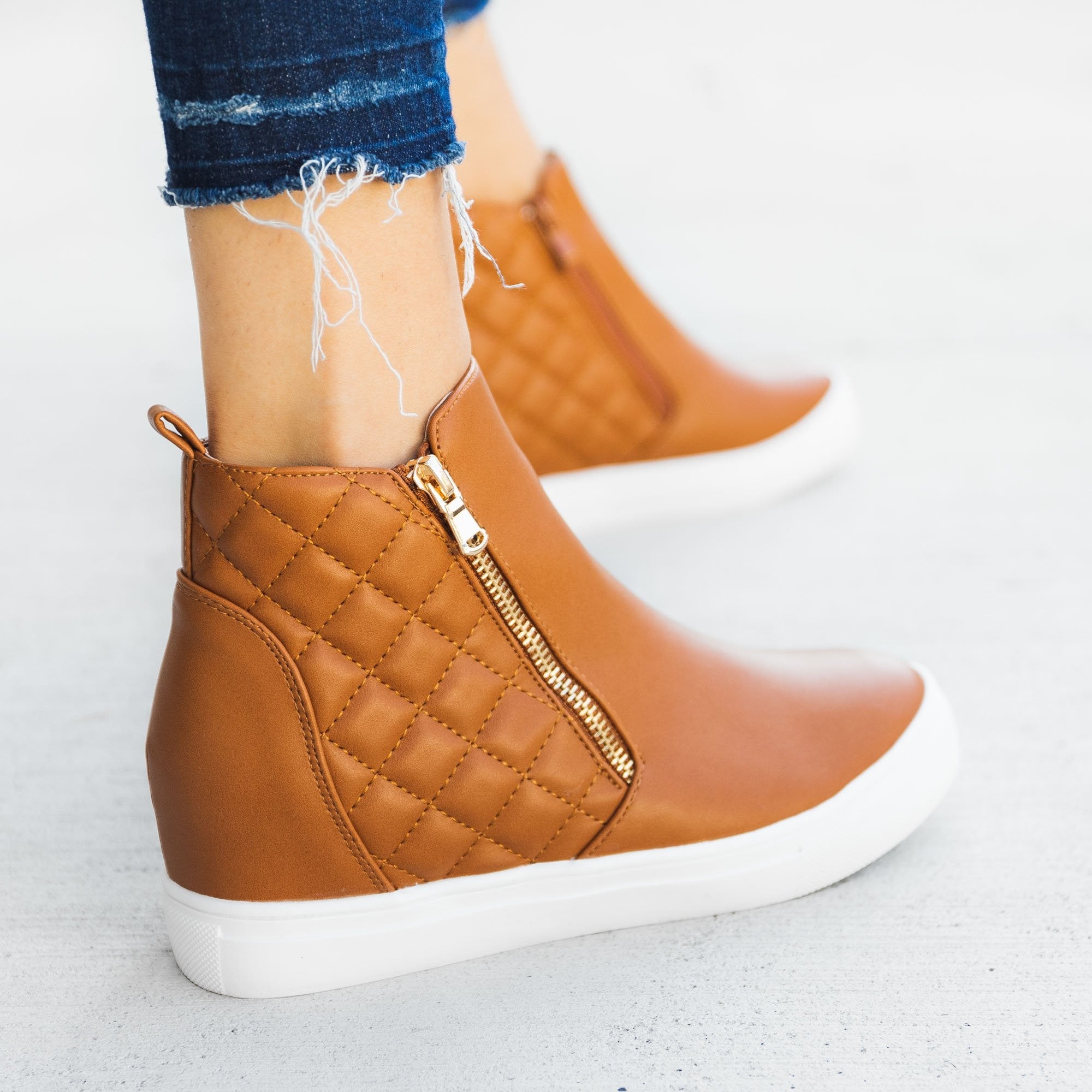 Quilted Inner Wedge Sneakers La Sheelah Shoes Hidden 24 Shoetopia