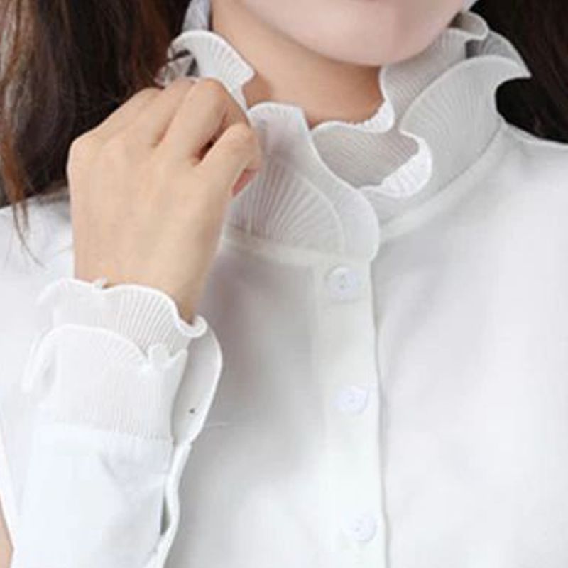 Faux Col De Chemise Ou Chemisier Et Manchettes Mousseline De Soie Plis Cuteandfashion