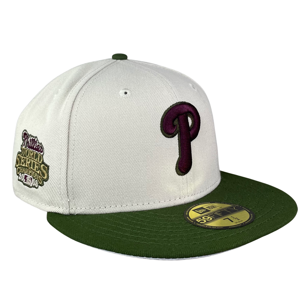 Philadelphia Phillies Stone Rifle Green With Gray Uv 2008 World Series Sidepatch 5950 Hat Fan Treasures