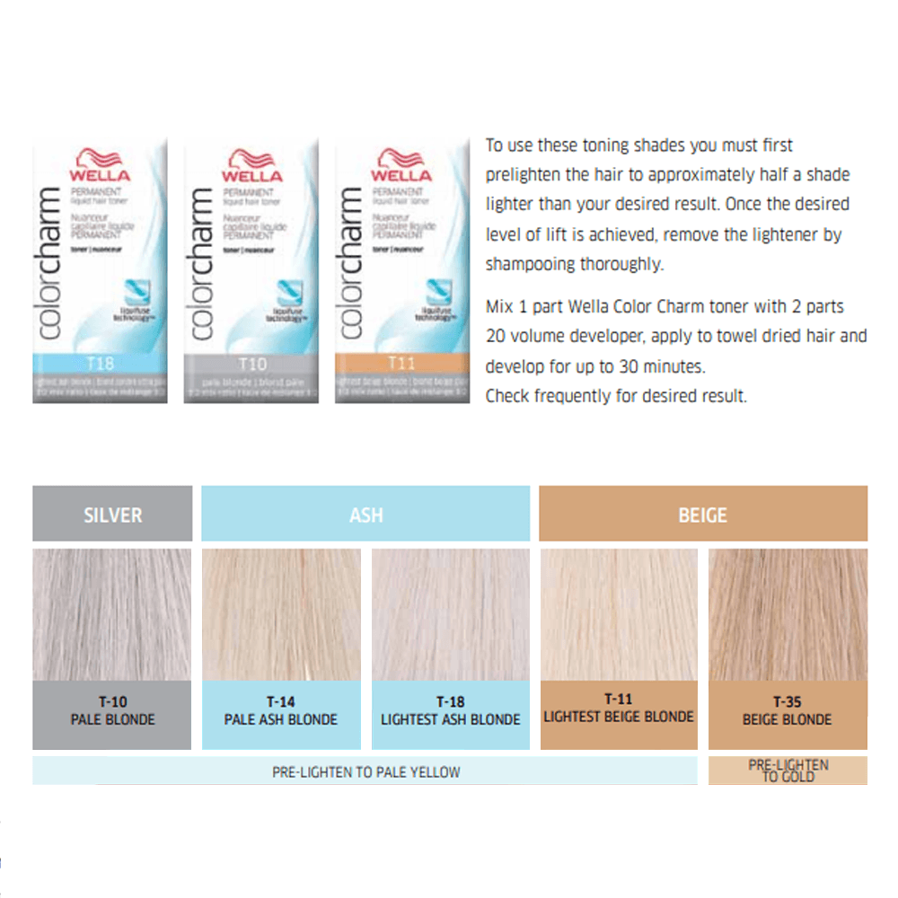 Wella Colour Charm Toner T18 Lightest Ash Blonde Tint Department