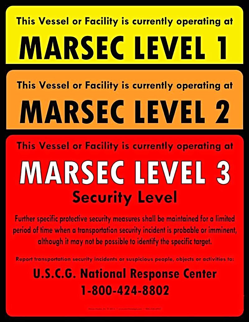 Set Of Mtsa Marsec Levels 1 2 3 Signs Marsec Cards Moxie Training