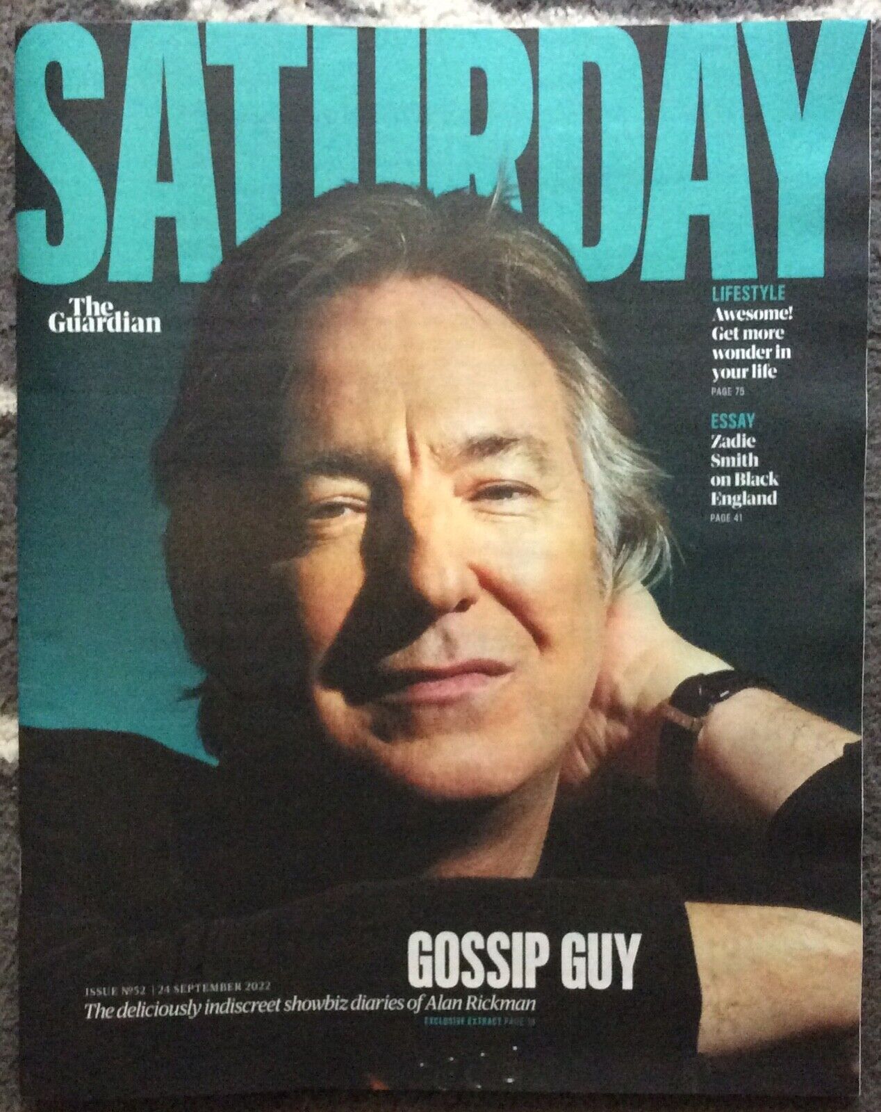 Guardian Saturday Magazine 24 09 2022 Alan Rickman Cover Feature Yourcelebritymagazines