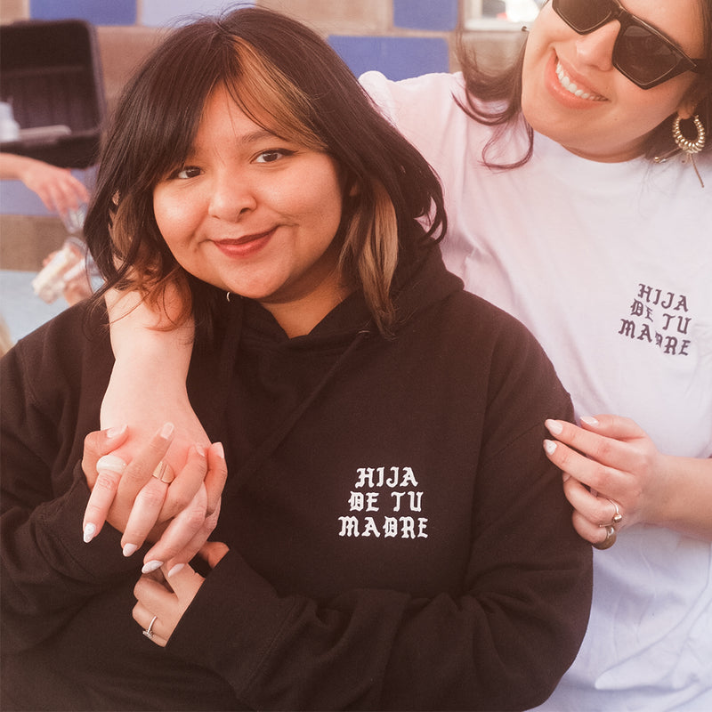 Hija De Tu Madre Old English Hoodie