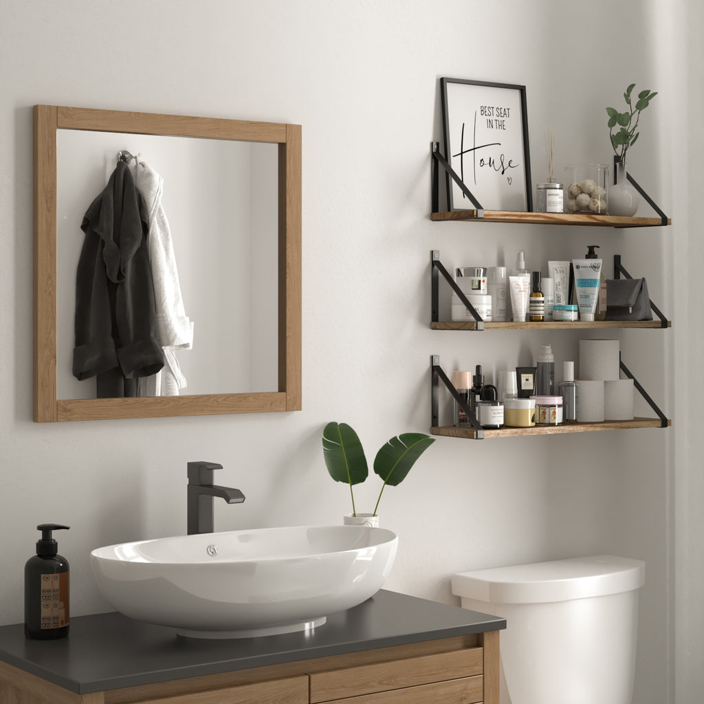 Bora Rustic Bathroom Shelf For Bathroom Decor Wall Bathroom Organizer