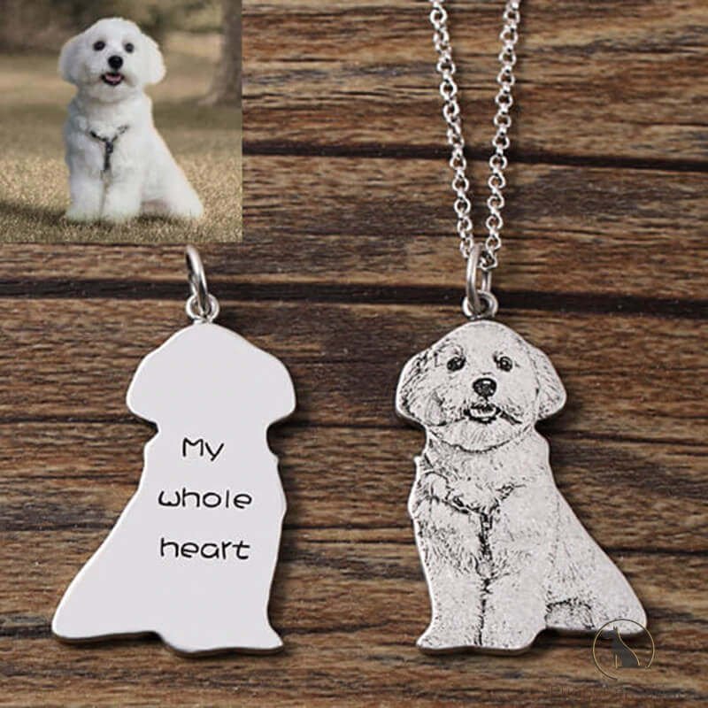 Personalized Dog Necklace With Engraving In Solid 925 Sterling Silver
