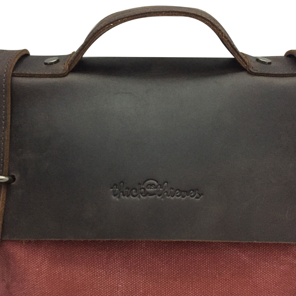 17 Red Canvas Leather Satchel