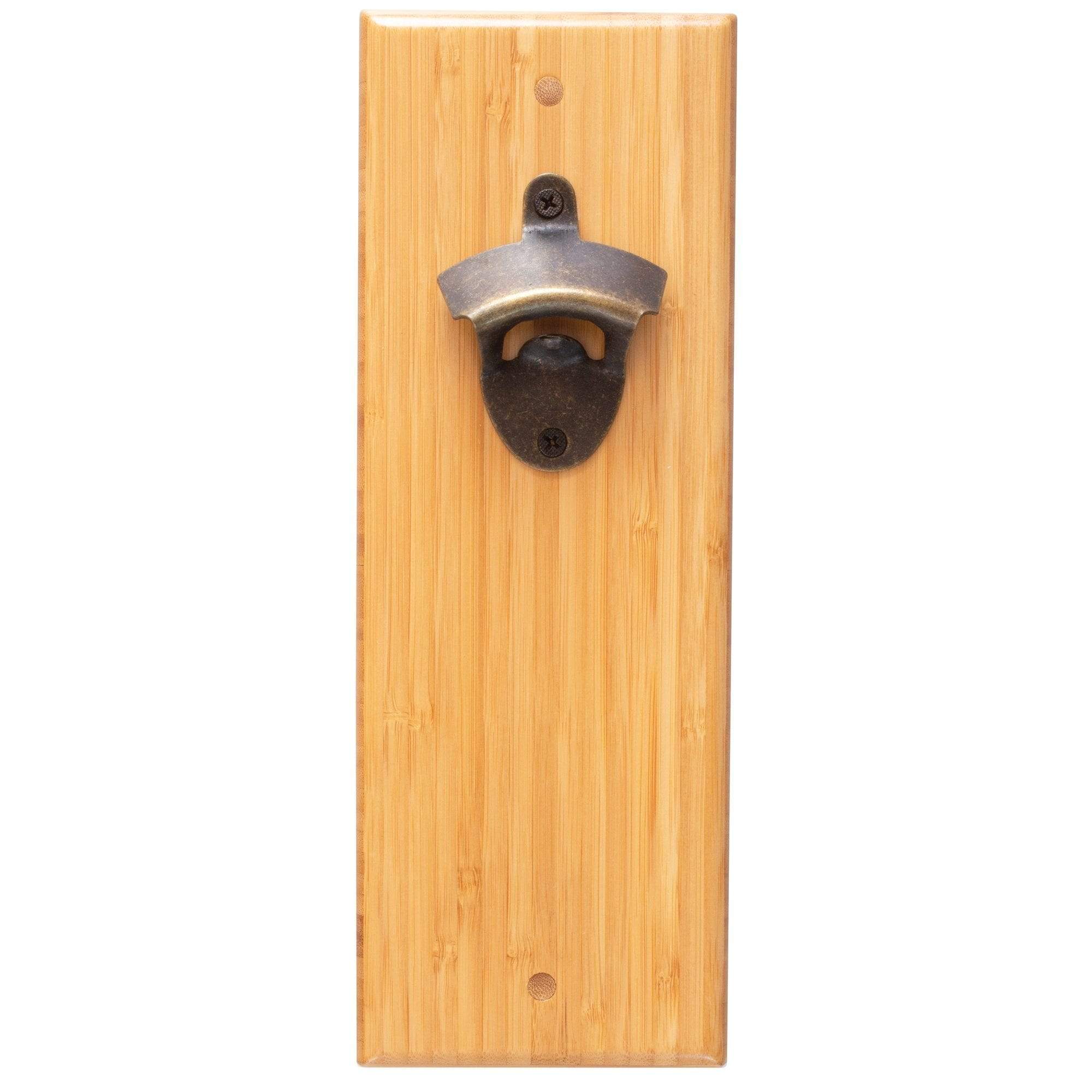 Wall Mounted Bottle Opener With Magnetic Bottle Cap Catcher Totally Bamboo