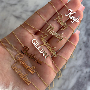 Custom Name Necklace Baby Gold