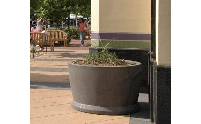 Round Large Concrete Planter 48 In X 30 In Crowd Control Warehouse