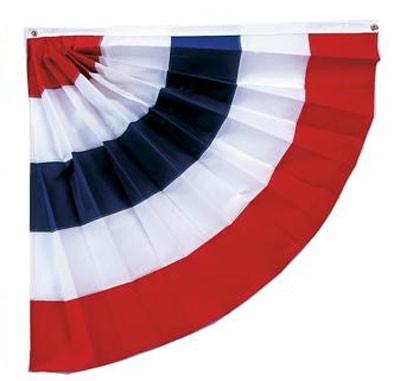 On Sale Pleated Half Fan No Stars Bunting Pair Of 2 Flagman Of America
