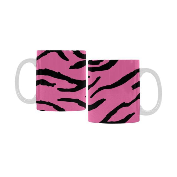 Ceramic Coffee Mugs Pair Custom Tiger Pattern Animal Social Company