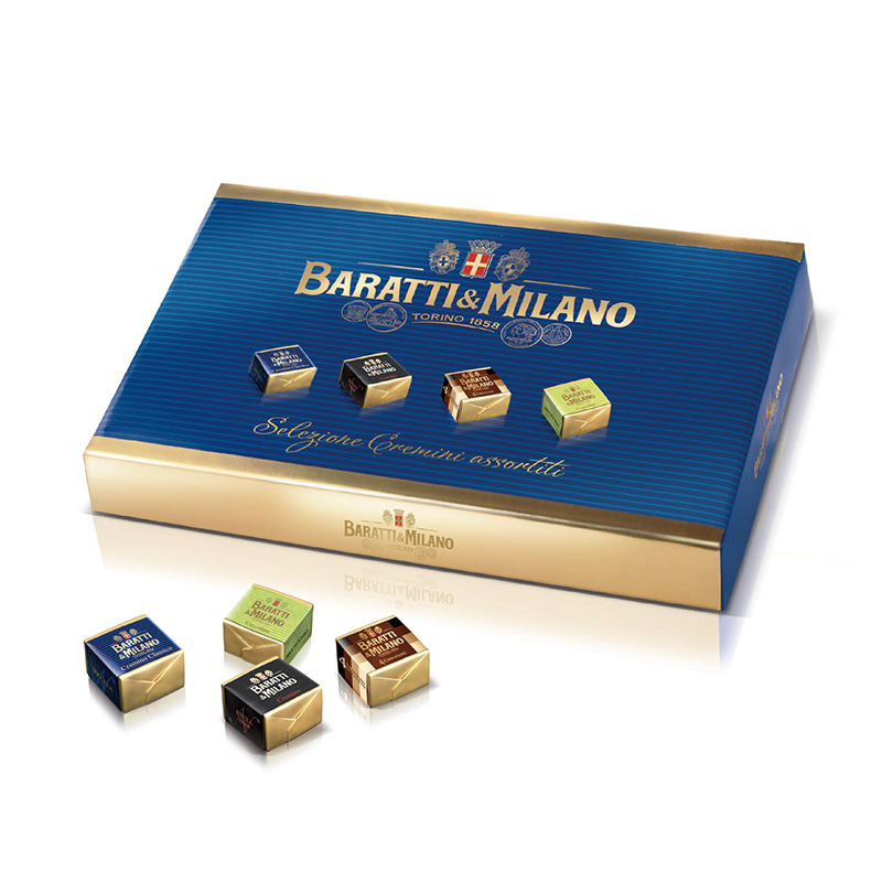 Baratti Milano Cremino Assortment In Blue Box 230 Grams Baratti Milano Italian Chocolate
