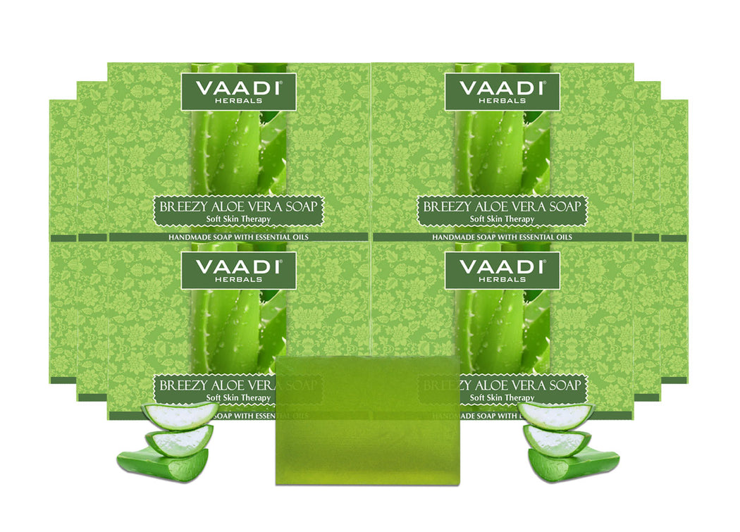 Pack Of 12 Breezy Aloe Vera Soap 75 Gms X 12 Vaadi Herbal
